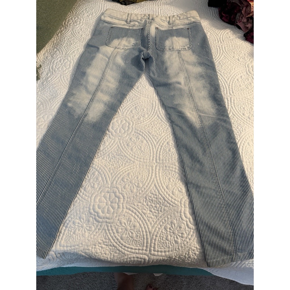 Free People Y2K Women's Size 28 Jeans Striped Distressed White Washed